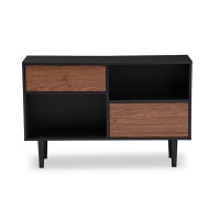 Baxton Studio FP-6779-Walnut/Espresso Auburn Mid-century Sideboard Storage Cabinet